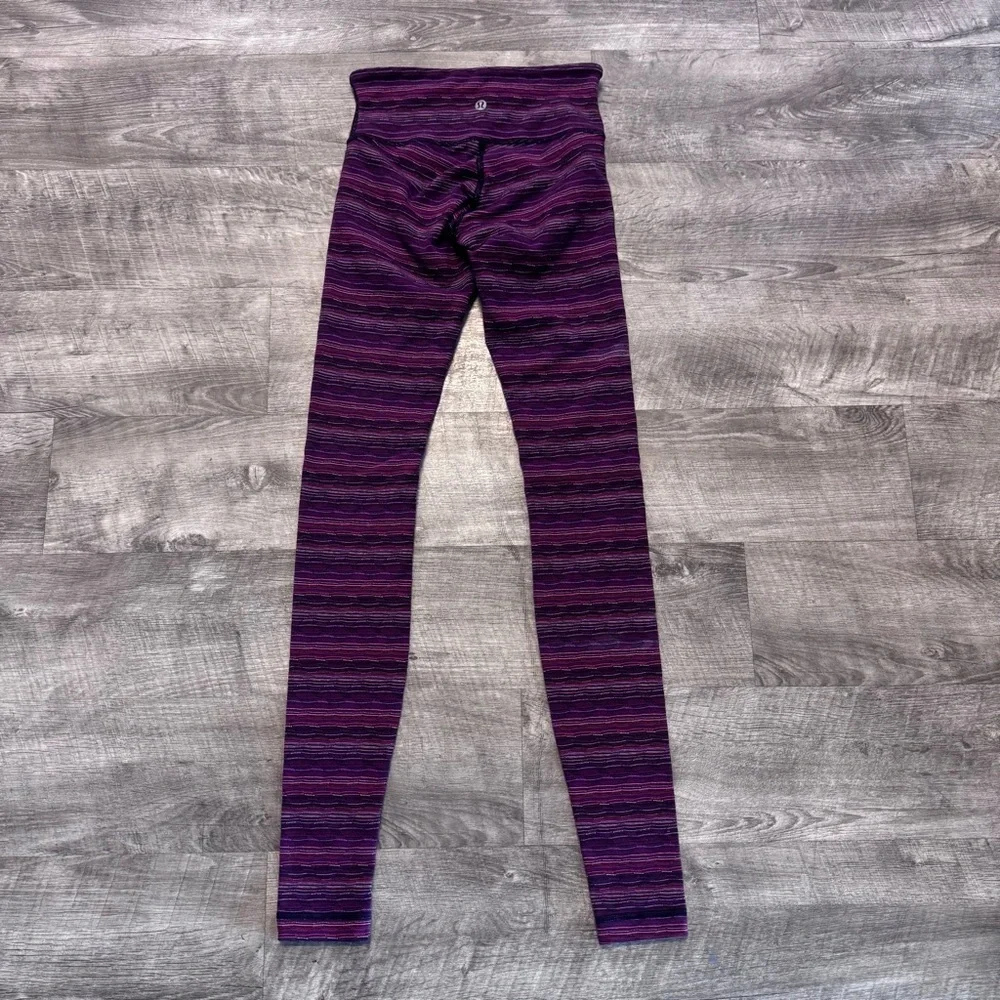 Lululemon Twist Wunder Under Low Rise Space Dyed Regal Plum Leggings Womens 2